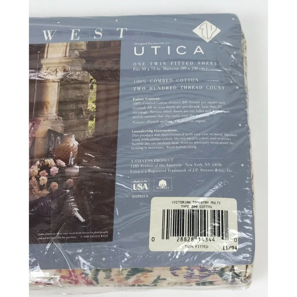 Vintage Eileen West Utica Twin Fitted Sheet - Victorian Tapestry
